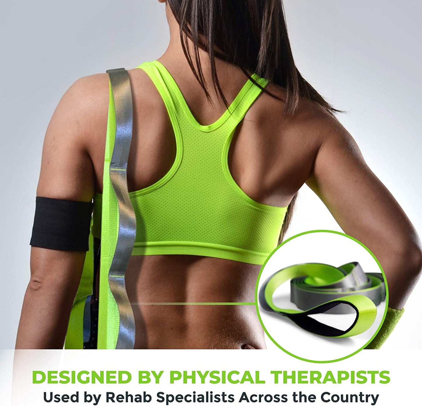 Stretching Strap for Physical Therapy, 12 Multi-Loop Stretch Strap 1.5" W X 8' L, Neoprene Handles, Physical Therapy Equipment, Yoga Straps for Stretching, Leg Stretcher.