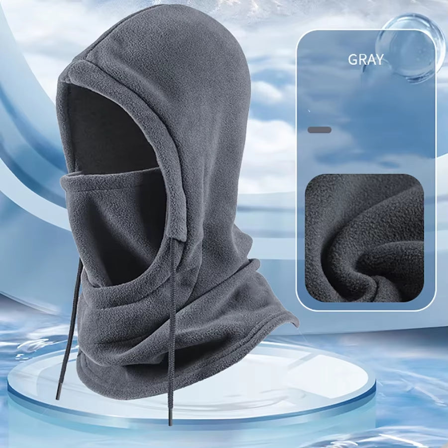 Knit Windproof Balaclava, Outdoor Cycling Mask, Neck Protection, Cold Insulation, Integrated with Fleece Face Protection Hat